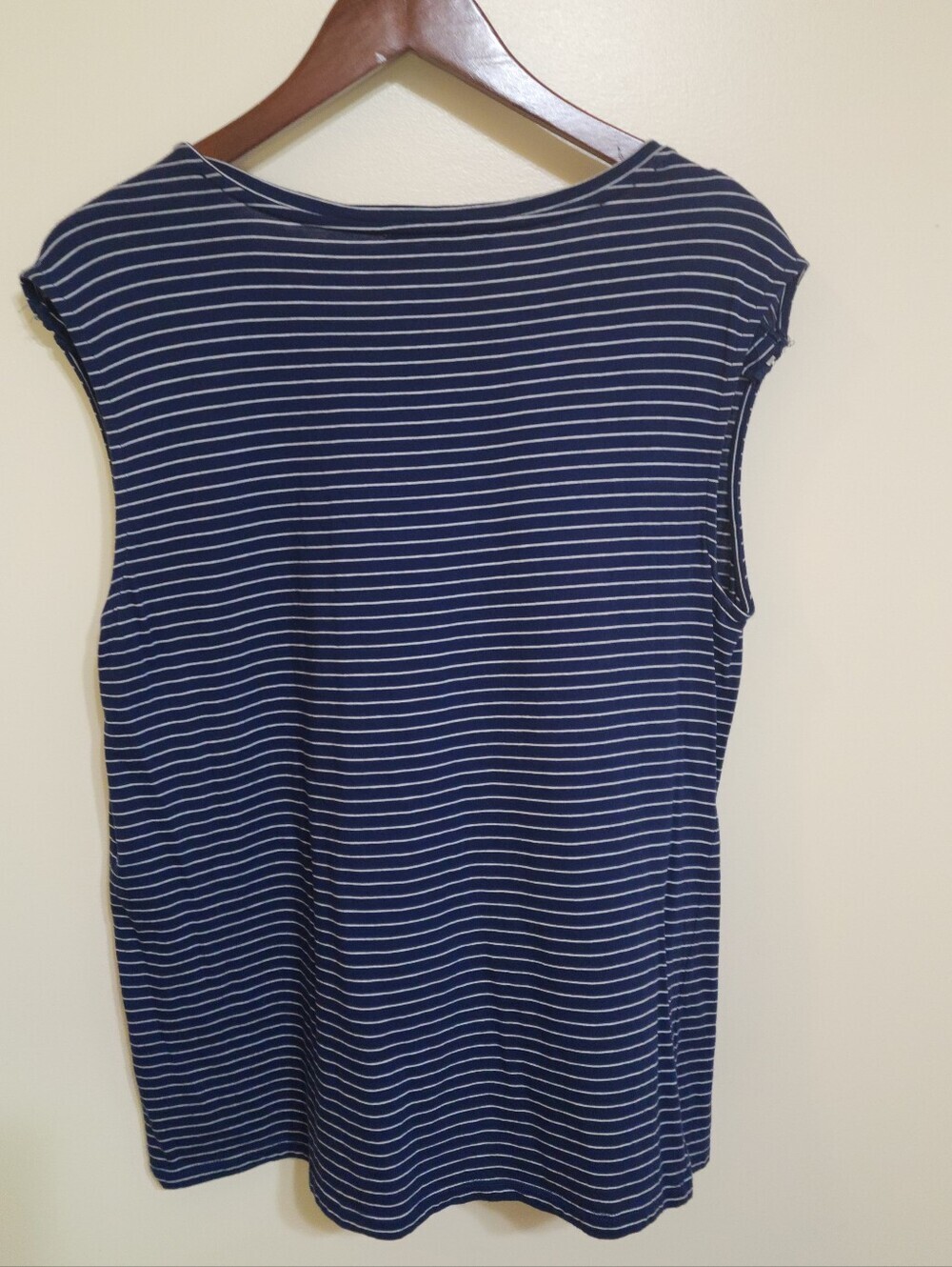 Michael Kors Women's Top Nautical Stripe Zip Shoulders Size L Sleeveless Coastal - Picture 6 of 6